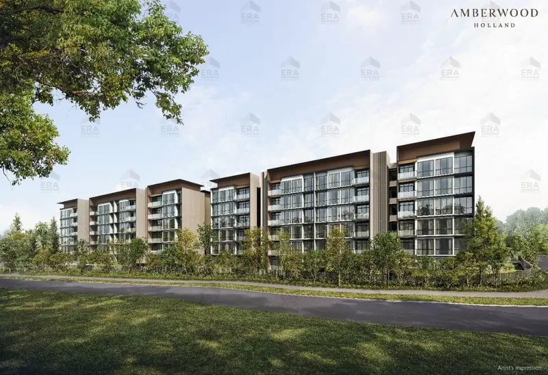 Amberwood at Holland view from Holland Green Linear Park, artist's impression