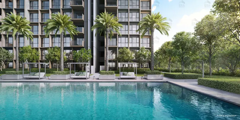 Coastal Cabana pool deck, artist's impression