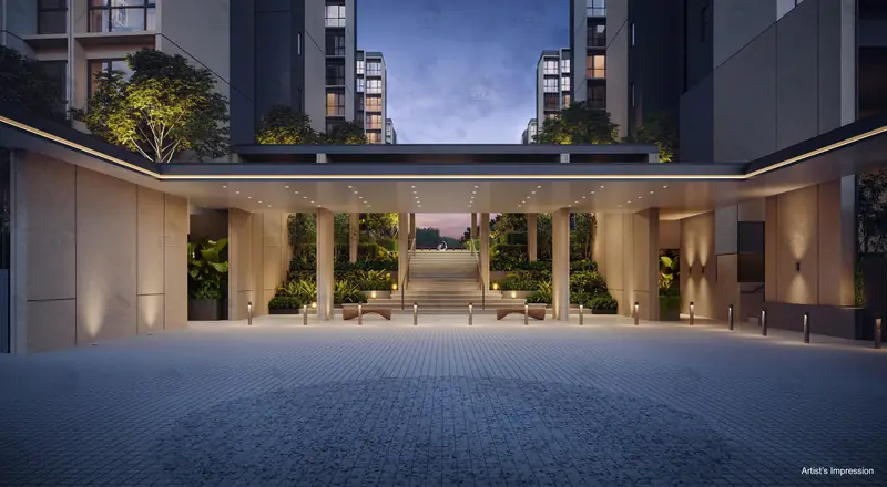 Coastal Cabana arrival court, artist's impression