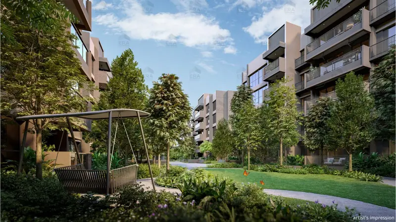 Faber Residence garden and swing, artist's impression