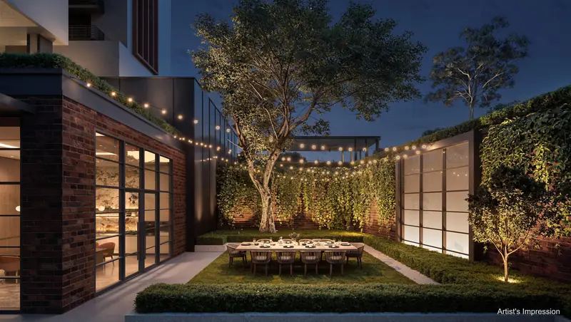 Hudson Place Residences dining garden, artist's impression