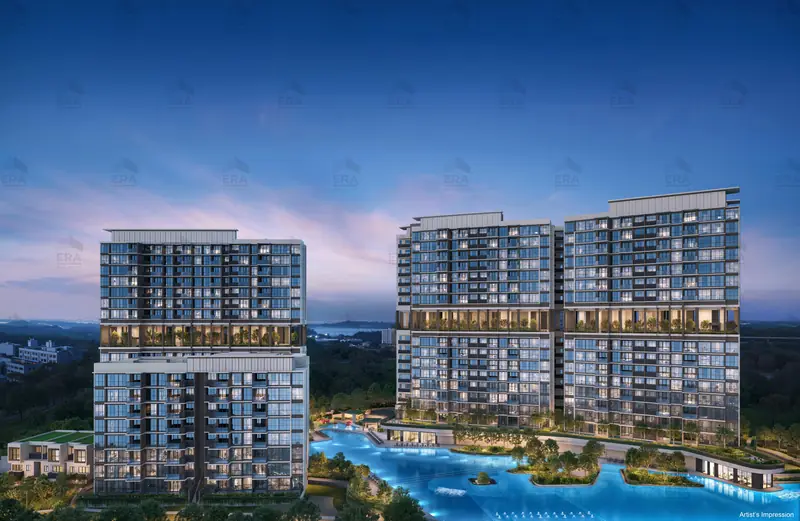 Lentor Gardens Residences towers at dusk, artist's impression