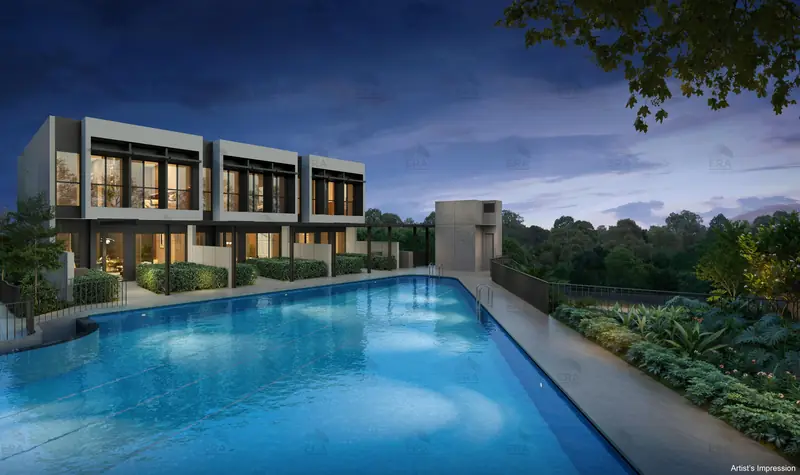 Lentor Gardens Residences pool and cabanas, artist's impression