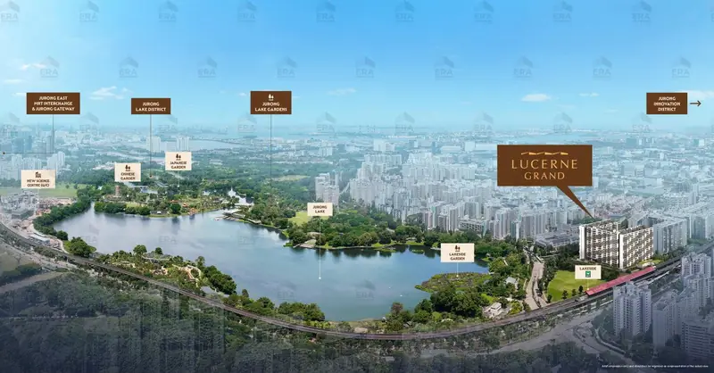 Lucerne Grand aerial view of Jurong Lake Gardens, artist's impression