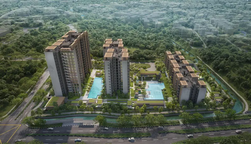 Narra Residences aerial view, artist's impression