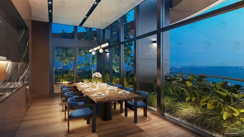 Newport Residences private dining room, artist's impression