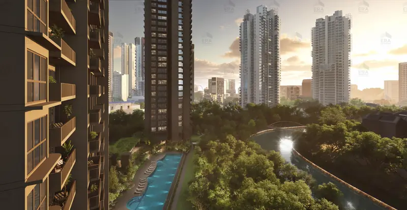 River Modern podium and river view, artist's impression