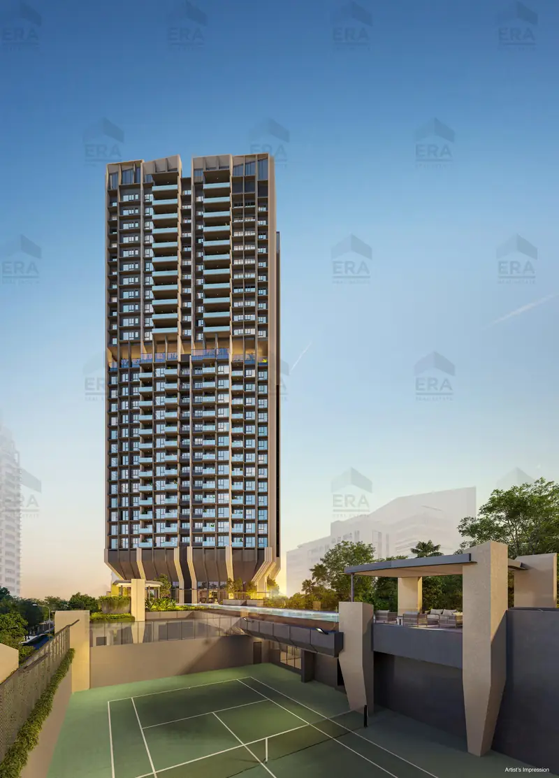 The Serra Residences tennis court, artist's impression