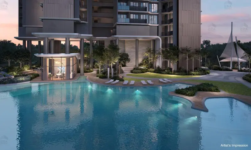 Vela Bay pool at night, artist's impression