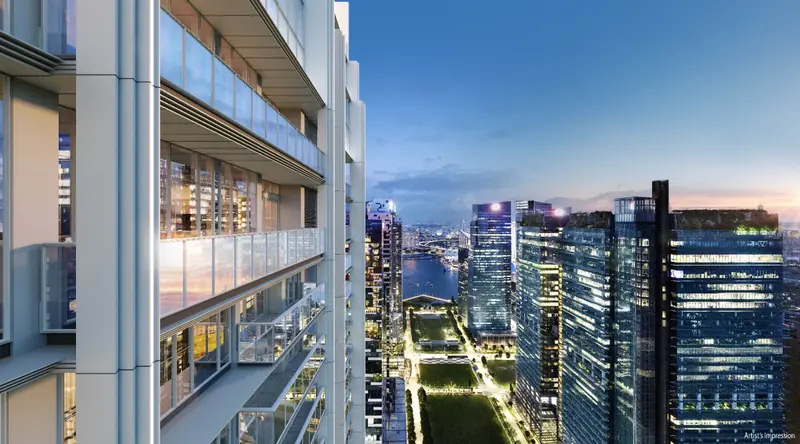 W Residences Marina View city view from the tower, artist's impression