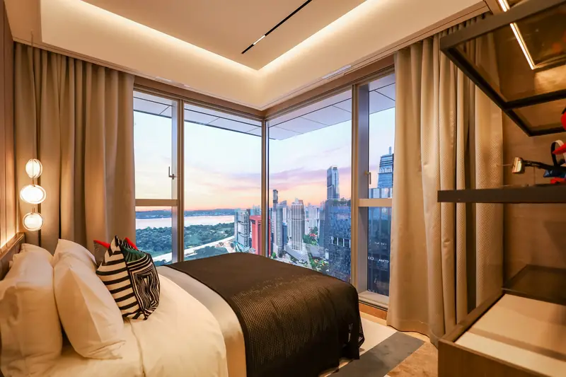 W Residences Marina View 3-bedroom showflat master bedroom