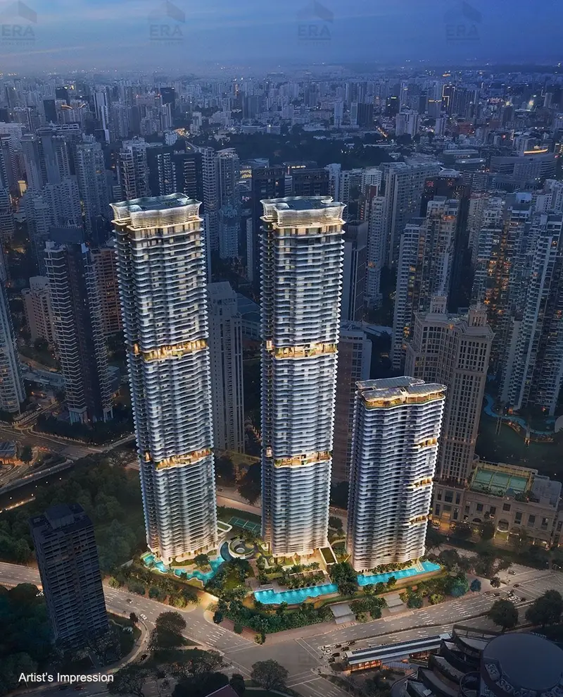 Zyon Grand towers at night, artist's impression