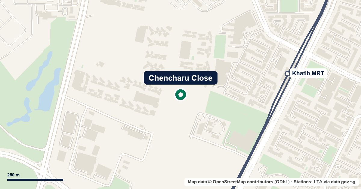 Map of Chencharu Close at Chencharu Close, D27, 490 m from Khatib MRT