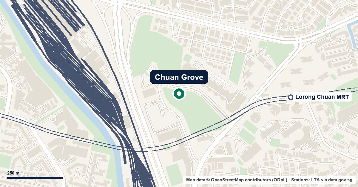 Map of Chuan Grove at Chuan Grove, D19, 500 m from Lorong Chuan MRT