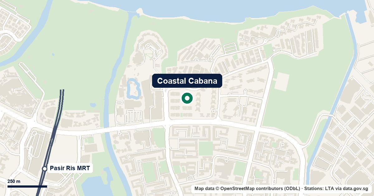 Map of Coastal Cabana at Jalan Loyang Besar, D17, 1.0 km from Pasir Ris MRT