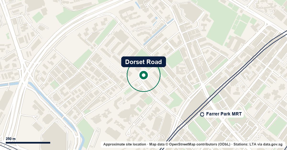 Map of Dorset Road at Dorset Road, D08, 400 m from Farrer Park MRT