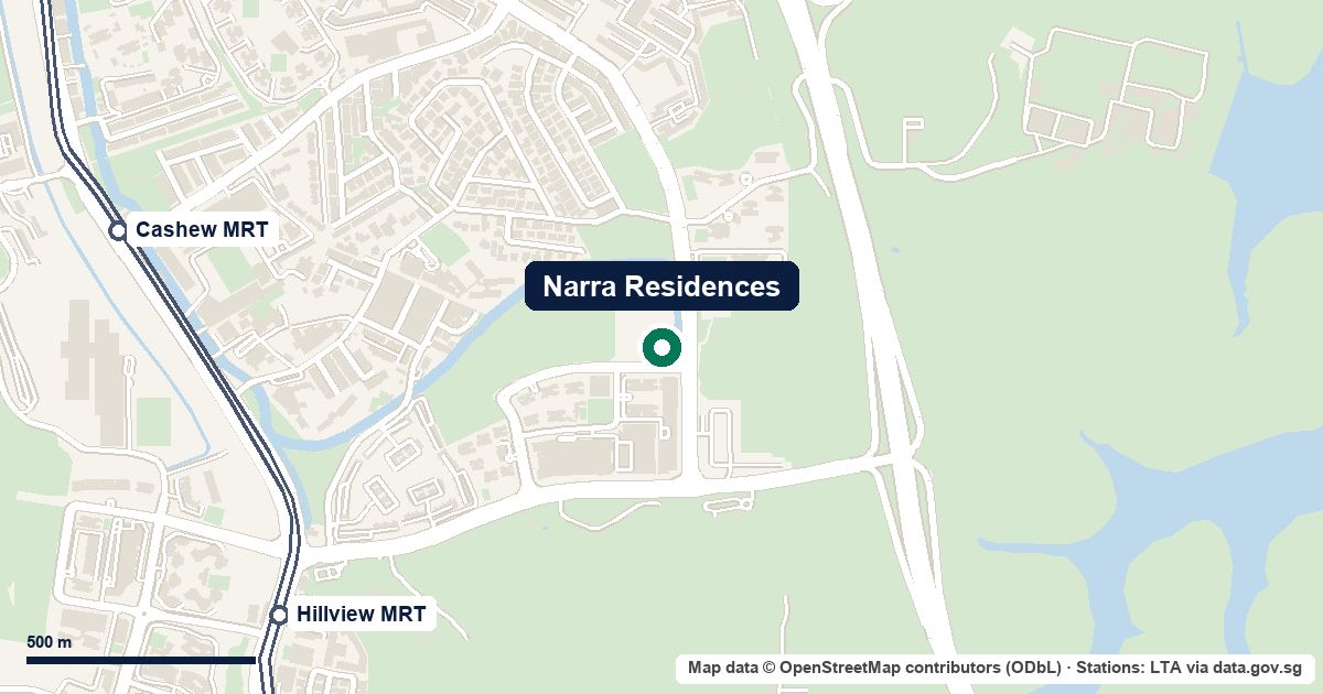 Map of Narra Residences at Dairy Farm Walk, D23, 1.0 km from Hillview MRT