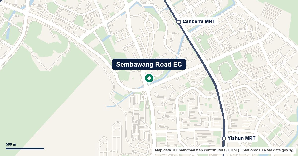 Map of Sembawang Road EC at Sembawang Road, D27, 840 m from Canberra MRT