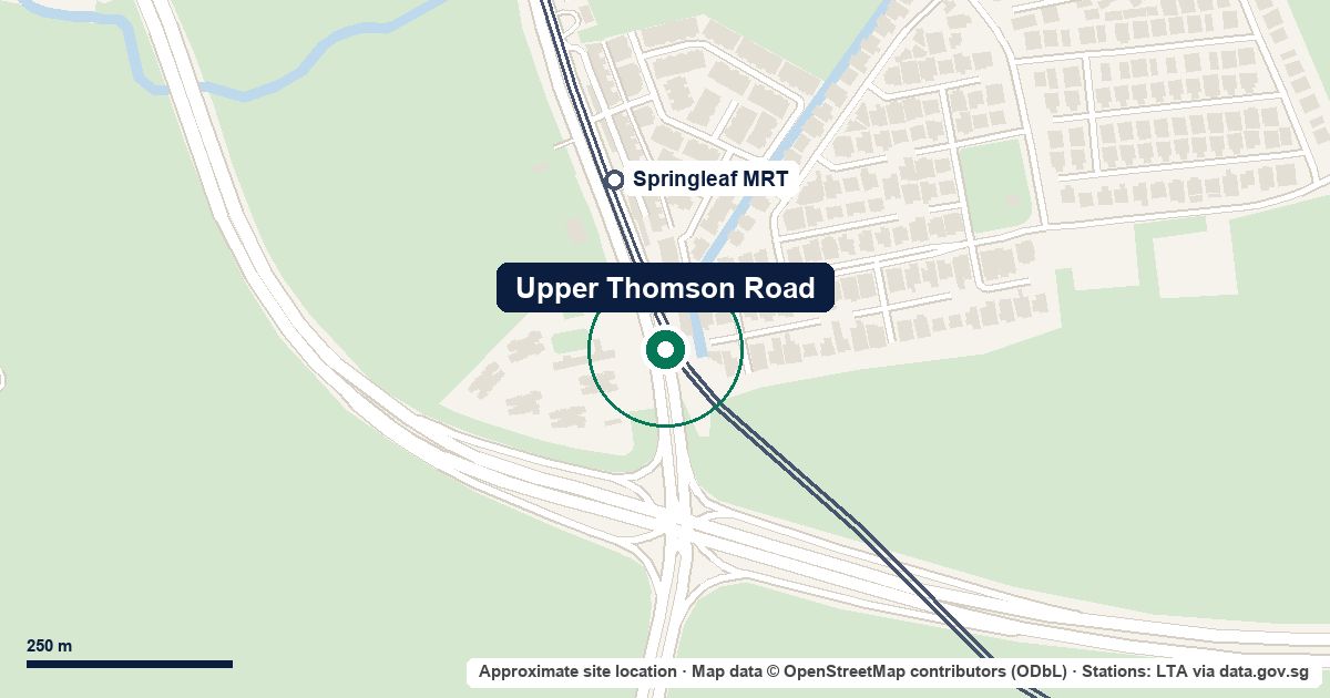 Map of Upper Thomson Road at Upper Thomson Road, D26, 210 m from Springleaf MRT